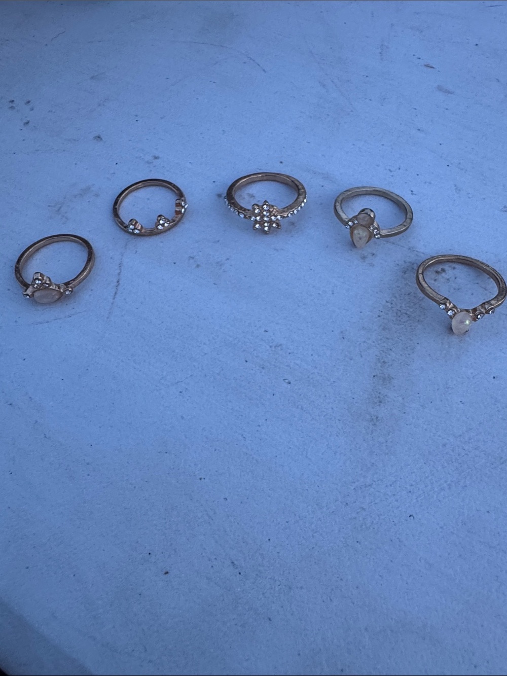 Gold-Tone Pearl Accent Stackable Ring Set - Women Jewelry